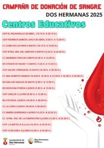 Campaña de donación de sangre en centros educativos