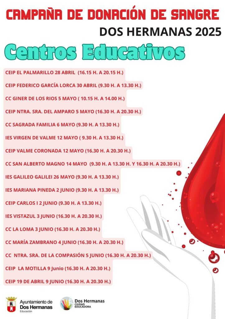 Campaña de donación de sangre en centros educativos