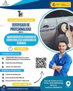 El IES Torre de los Herberos ofrece un nuevo Certificado de Profesionalidad en mantenimiento de carrocerías con formación gratuita y prácticas en empresas